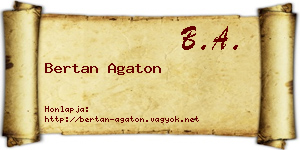 Bertan Agaton névjegykártya